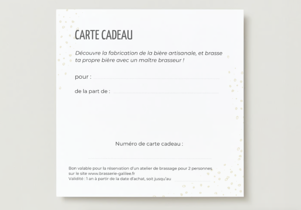 verso de la carte cadeau