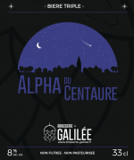 Etiquette de la bière Alpha du Centaure de couleur violette